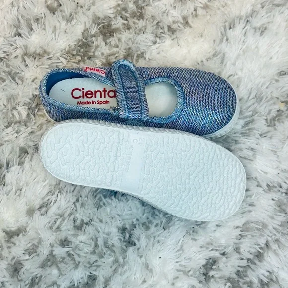 Cienta Sparkling Blue Kids Sneakers - Picture 3 of 6